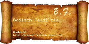 Bodisch Felícia névjegykártya